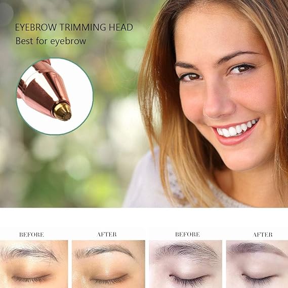 ماكينة تشذيب الحواجب الكهربائية 2 في 1 (إزالة شعر الوجه)