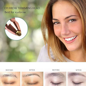 ماكينة تشذيب الحواجب الكهربائية 2 في 1 (إزالة شعر الوجه) 