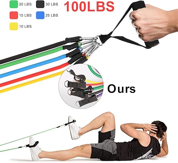 RESISTANCE BAND,ELASTIC FITNESS BANDS (11 PCS)