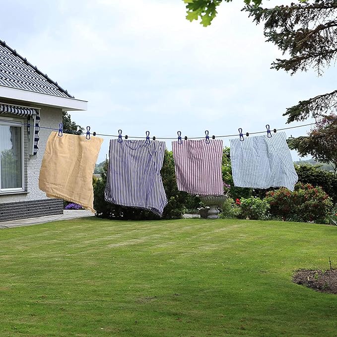 CLOTHES DRYING ROPE WITH 12 CLIPS